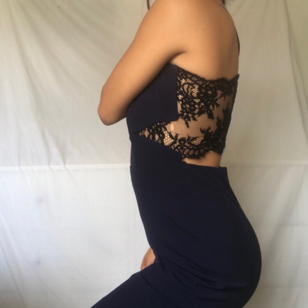 NAVY BLUE COCKTAIL DRESS BY MASON X MICHELLE MASON - Picture 5 of 7